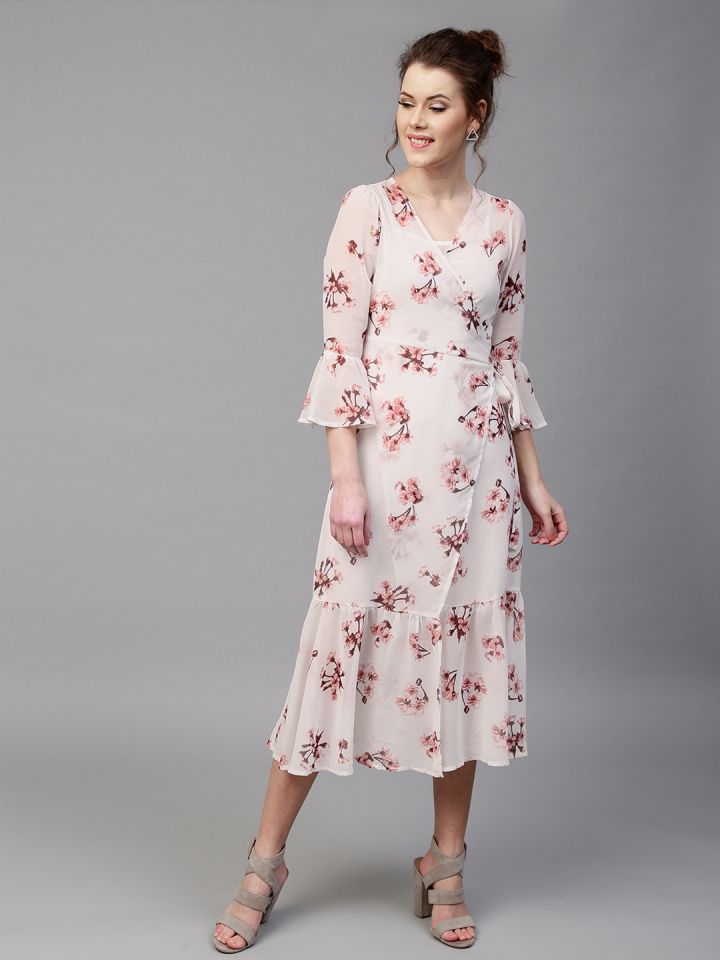 white printed dress