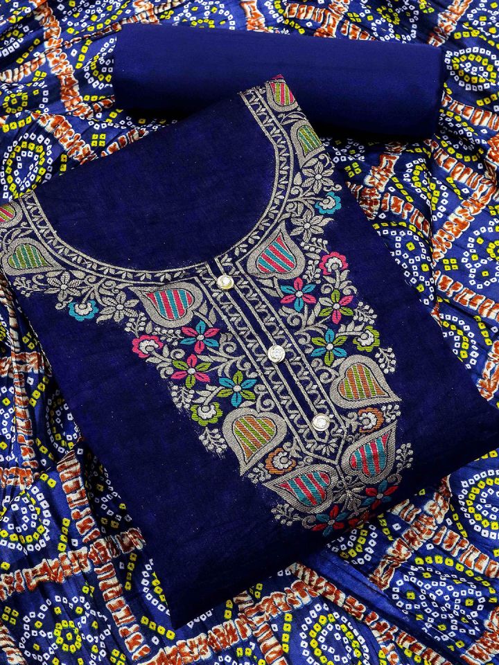 Unstitched suits myntra outlet