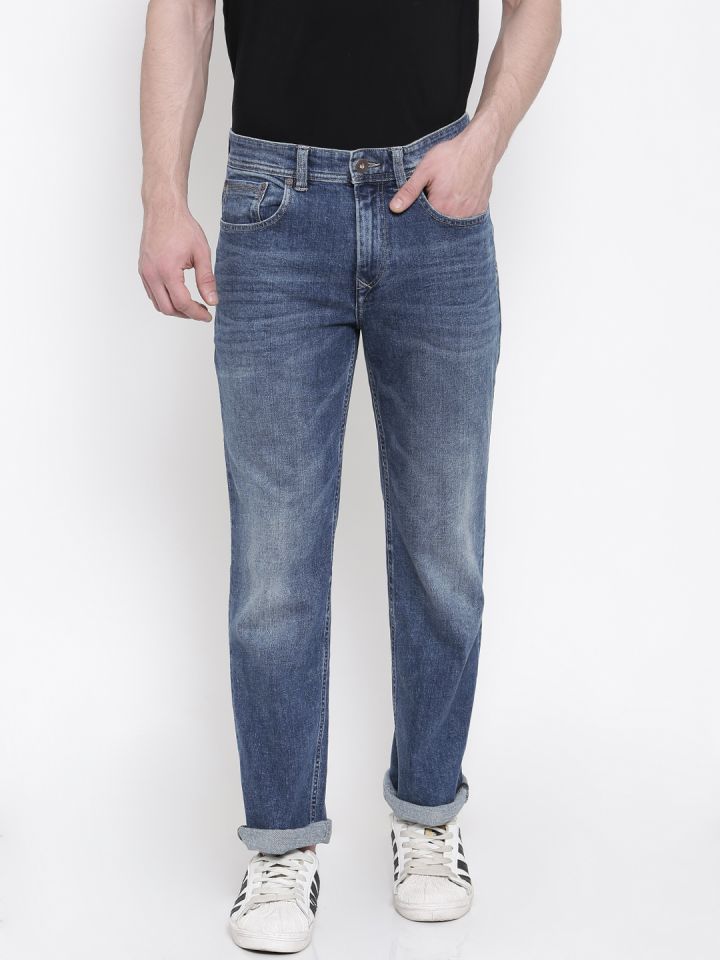 Timberland Men Blue Regular Fit Mid Rise Clean Look Stretchable Jeans