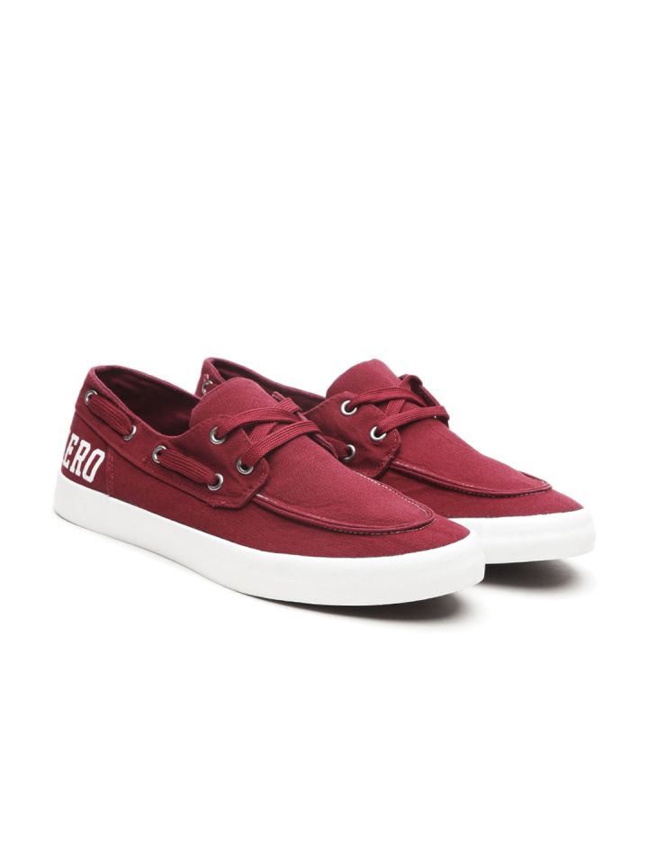 maroon boat shoes