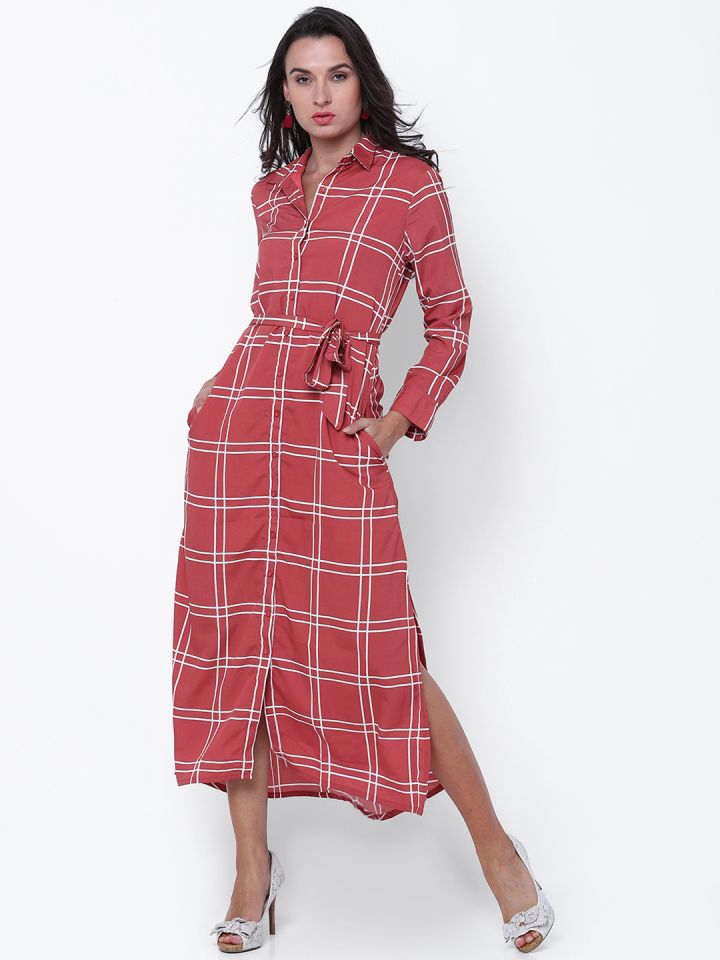 Buy Tokyo Talkies Women Red Printed A Line Dress Dresses for