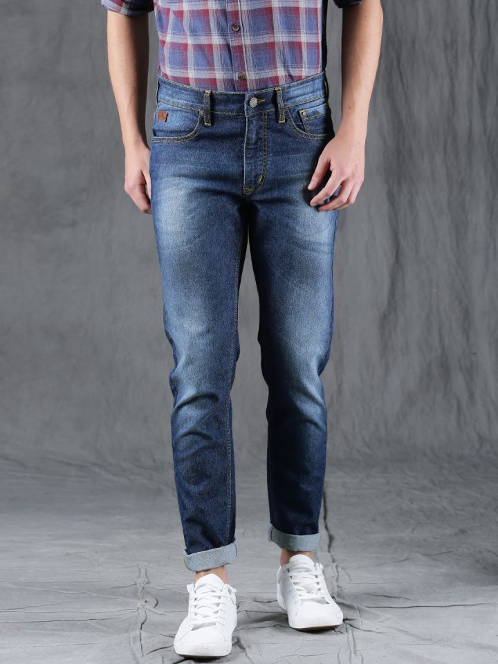 Buy WROGN Men Blue Slim Fit Mid Rise Clean Look Stretchable Jeans