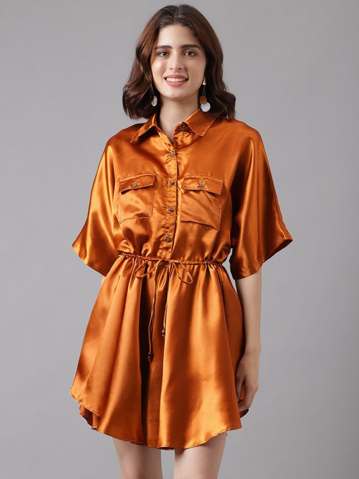 Orange satin playsuit clearance