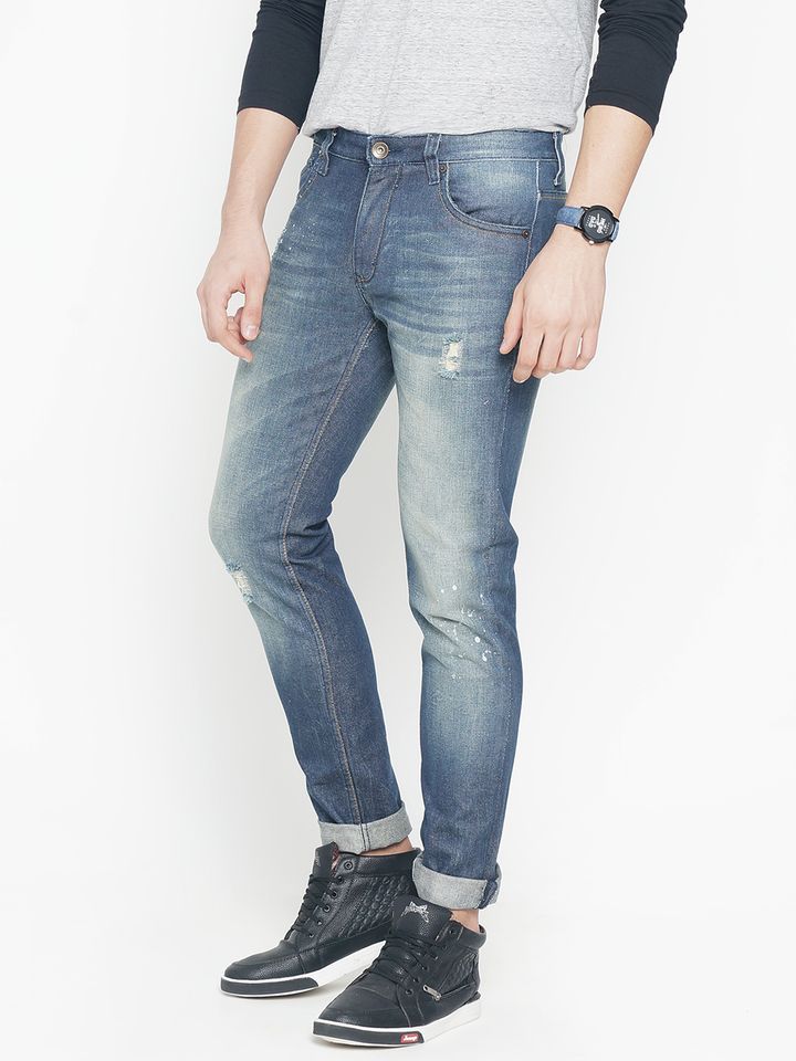 Buy IVOC Men Blue Slim Fit Mid Rise Low 