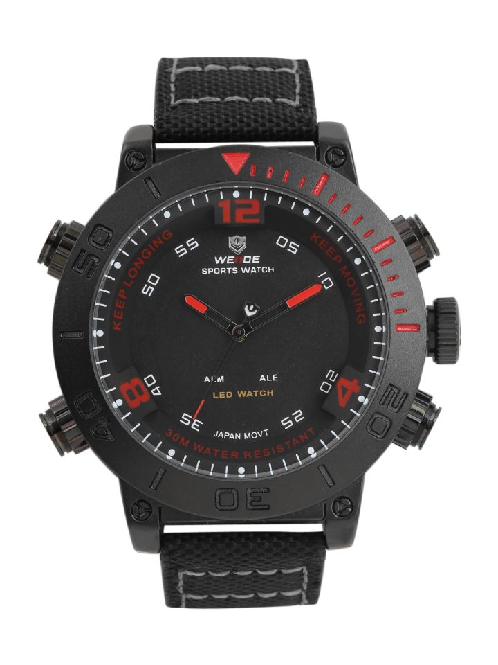WEIDE Men Black Analogue and Digital Watch WH6103B