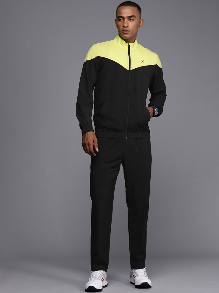Mens black online and yellow tracksuit