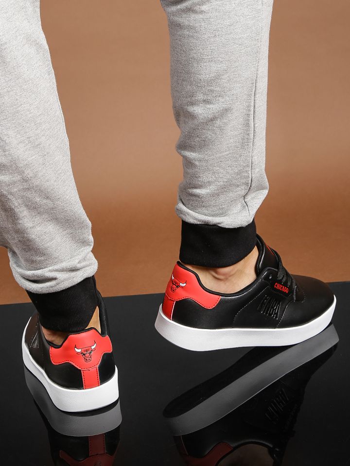 NBA Chicago Bulls Men Black Red Sneakers