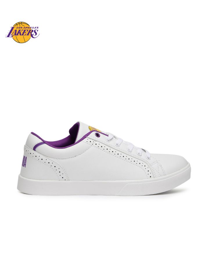 NBA Los Angeles Lakers Men White Purple Sneakers