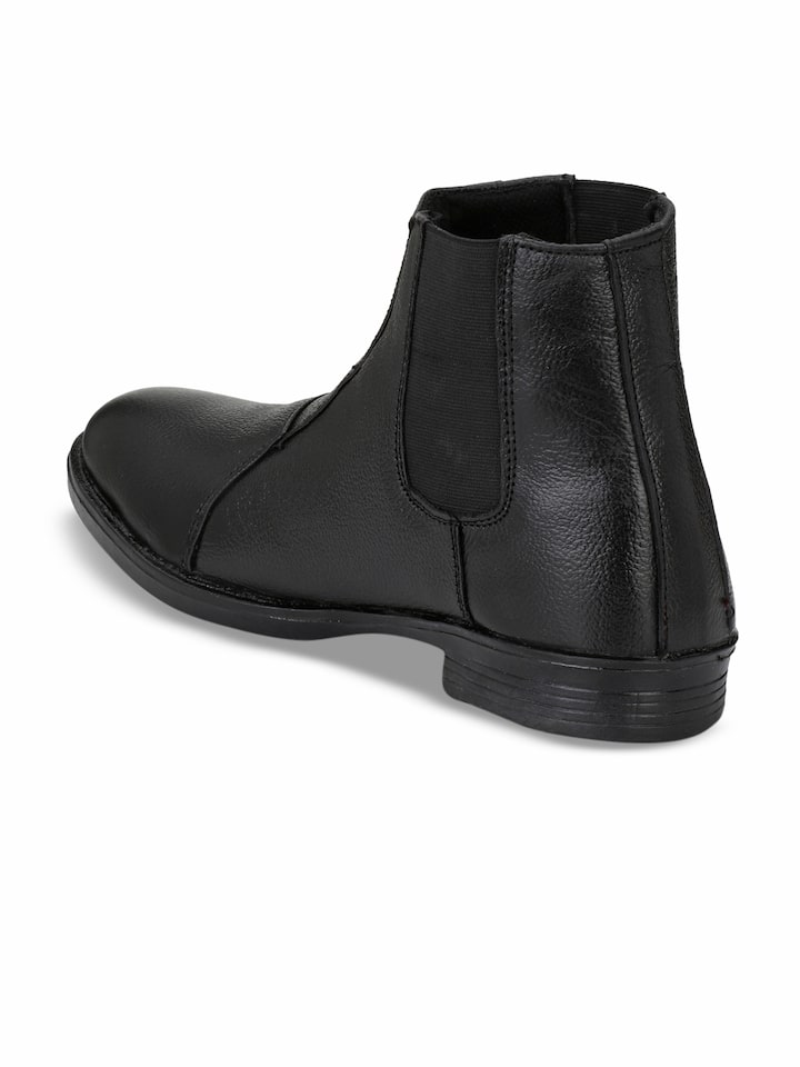 mactree men's black leather boots