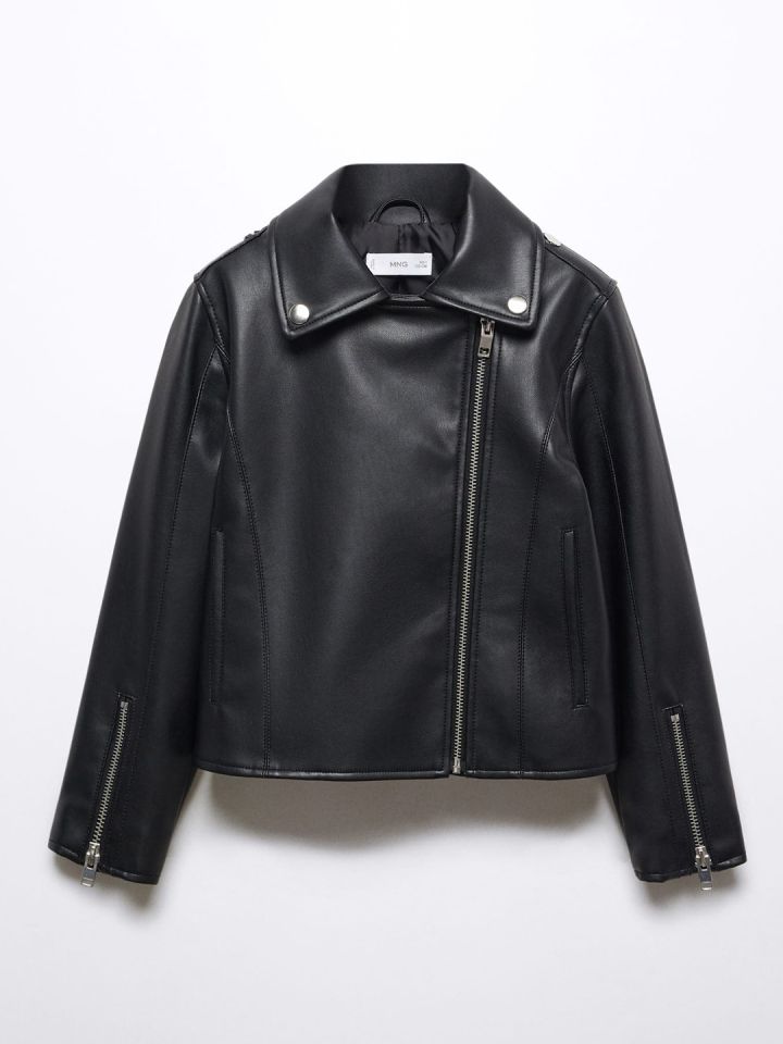 Mango applique biker jacket clearance