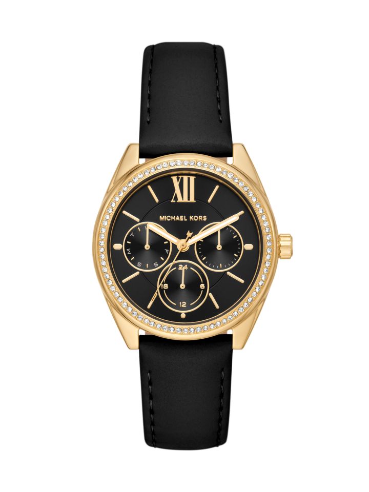 Buy Michael Kors Women Embellished Janelle Leather Analogue Watch
