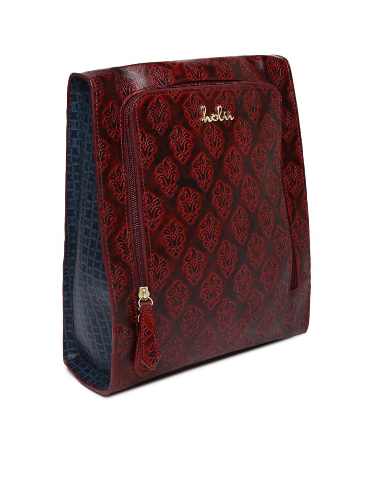 Buy Holii Women Maroon Textured Backpack Backpacks for Women