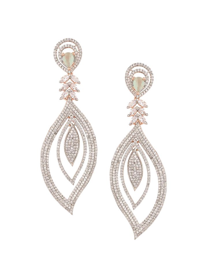 Buy RATNAVALI JEWELS Rose Gold Plated American Diamond Studded
