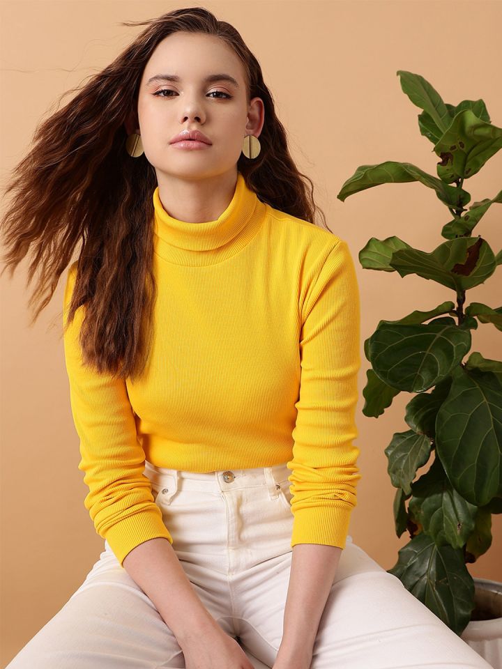 Turtle neck tops clearance myntra