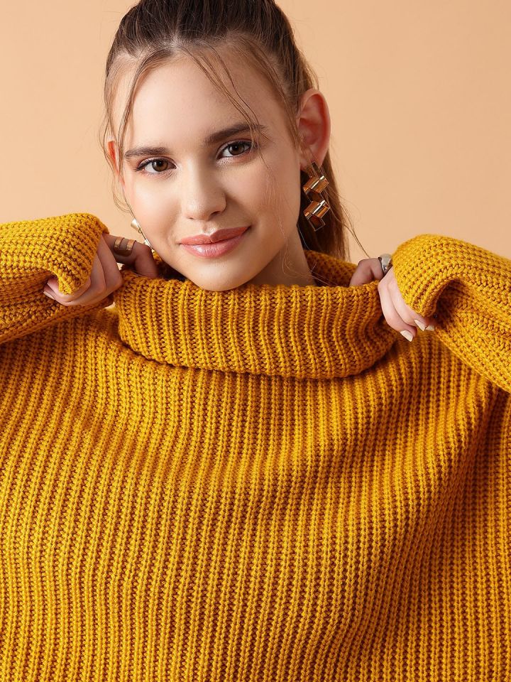 Mustard ribbed turtleneck online