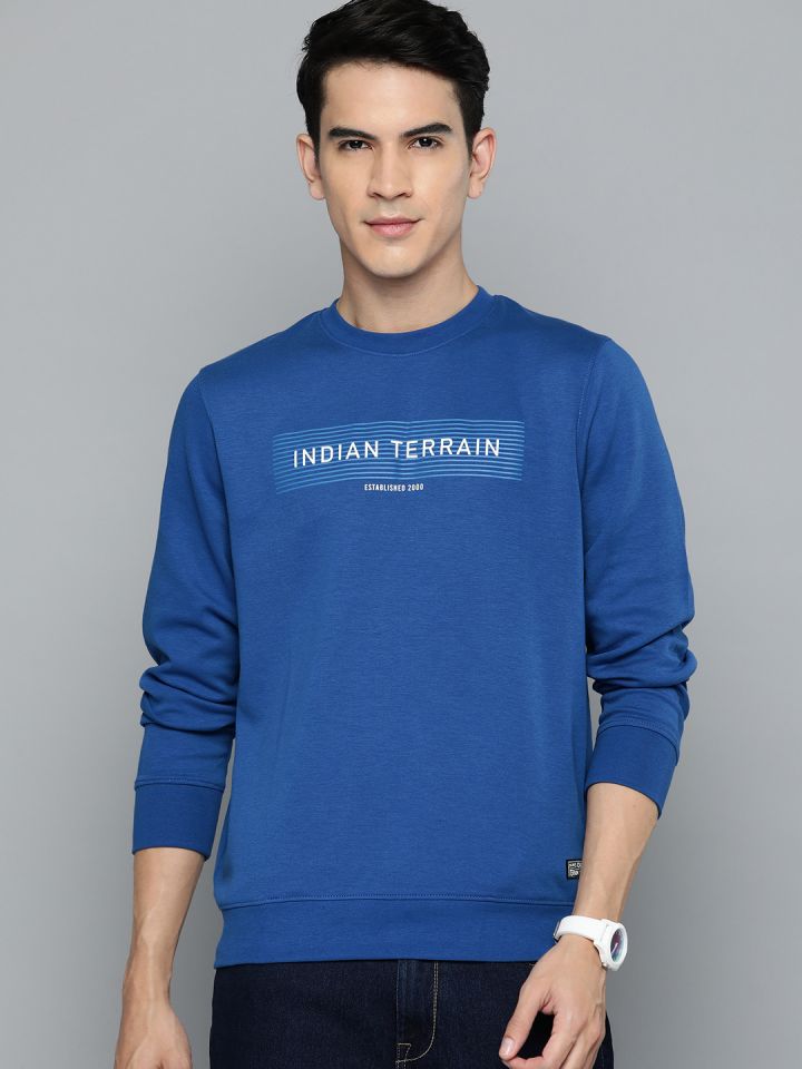 Buy Indian Terrain Brand Logo Printed Round Neck Sweatshirt