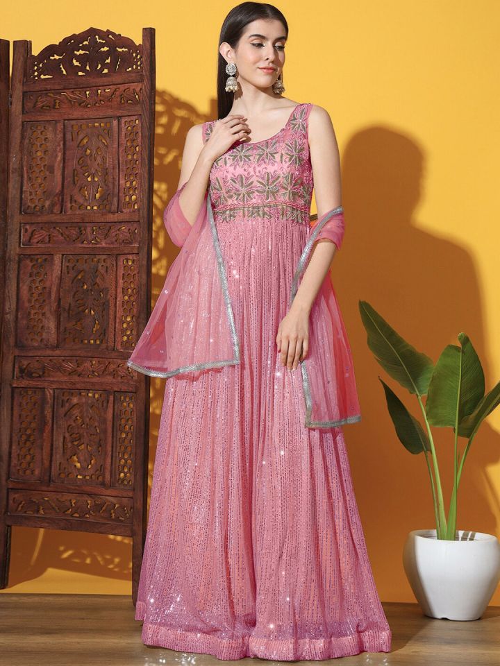 Buy Chhabra 555 Sequin Embellished Embroidered Maxi Ethnic