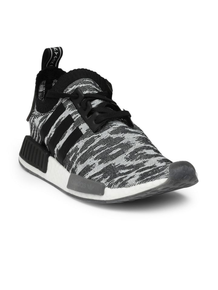 ADIDAS Originals Men Black White NMD R1 PK Patterned Sneakers