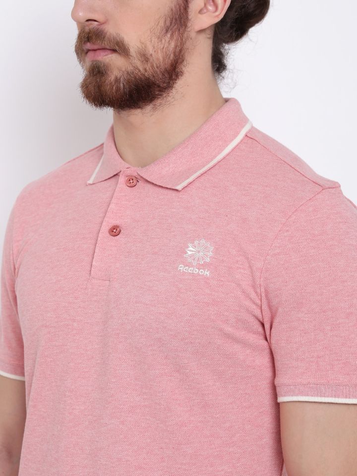 Reebok polo shirts mens best sale pink