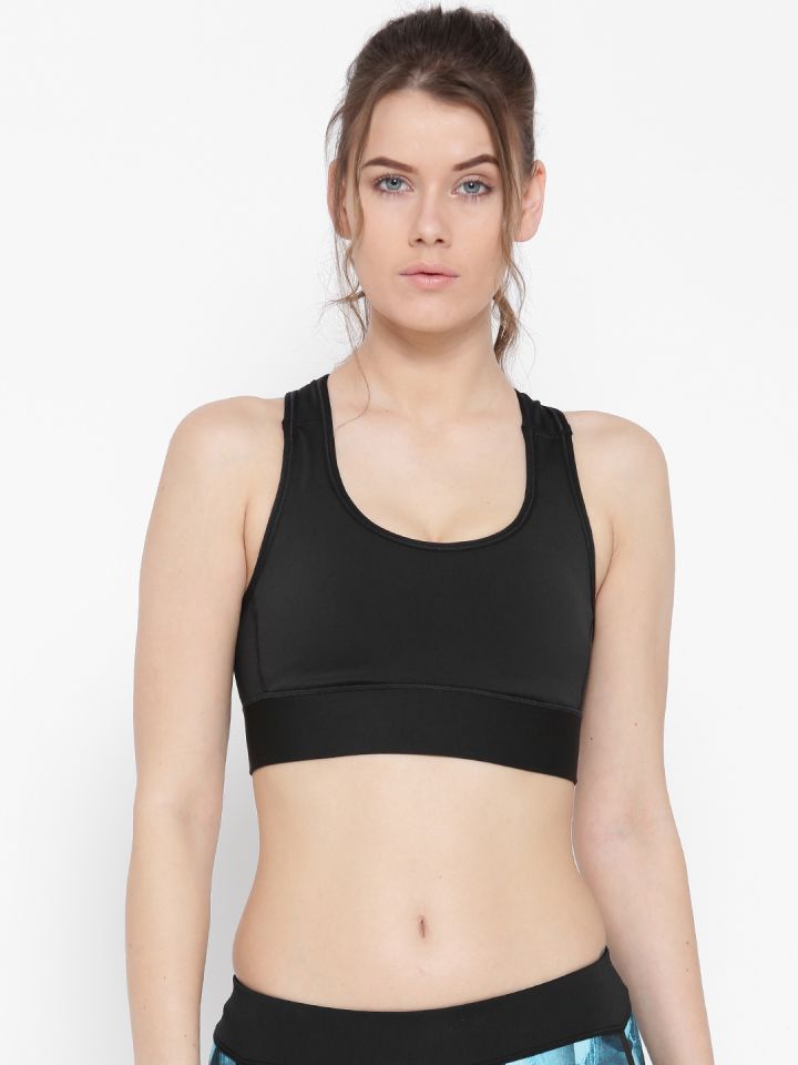 reebok black sports bra