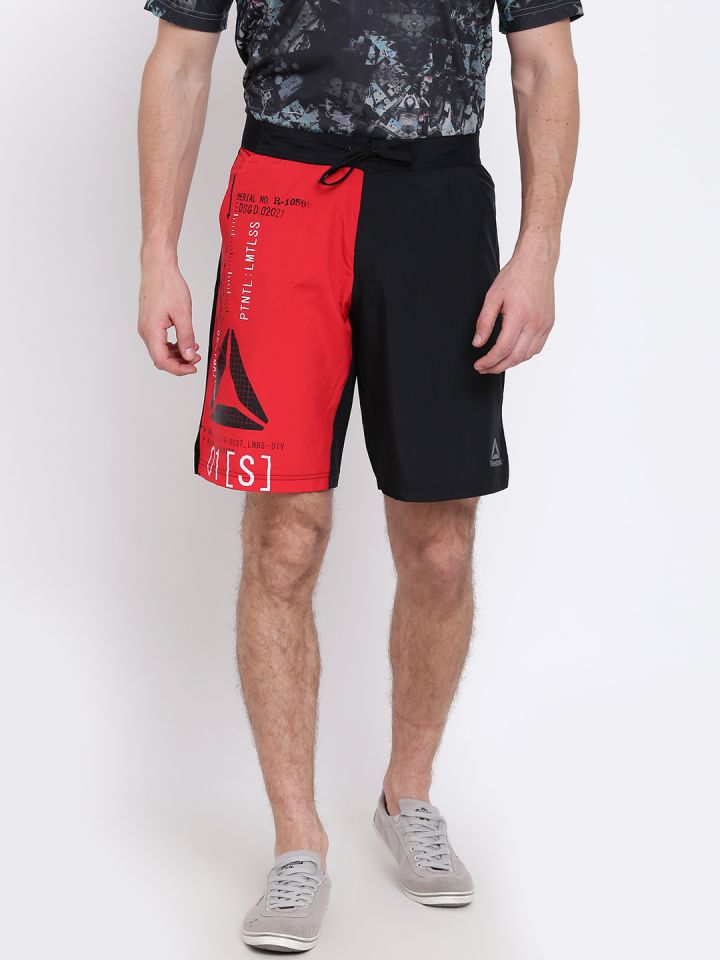 Oost Nageslacht Huiswerk Buy Reebok Men Red & Black Epic Lightweight Colourblocked Printed Training  Shorts - Shorts for Men 2497419 | Myntra