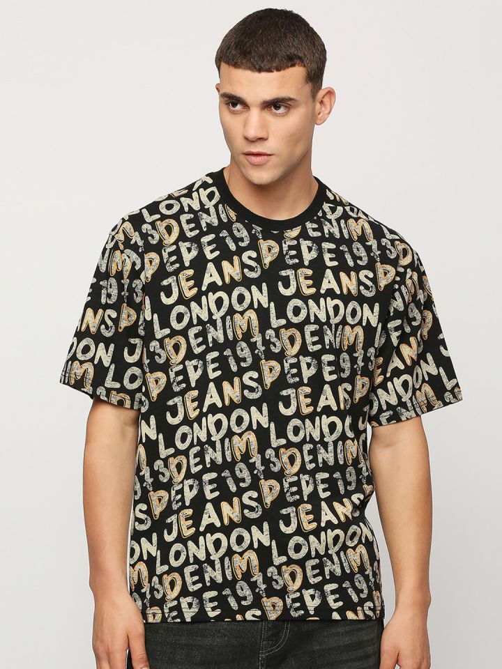 Pepe Jeans Typography Printed Oversized Pure Cotton T shirt