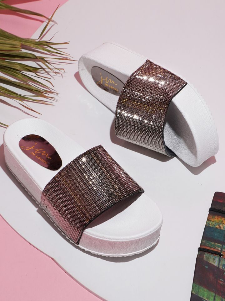 Womens embellished sliders sales