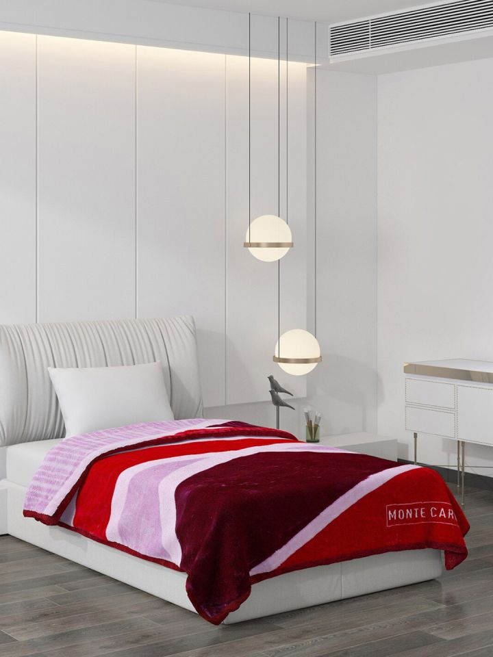 Buy Monte Carlo Purple Red Striped Heavy Winter Single Bed