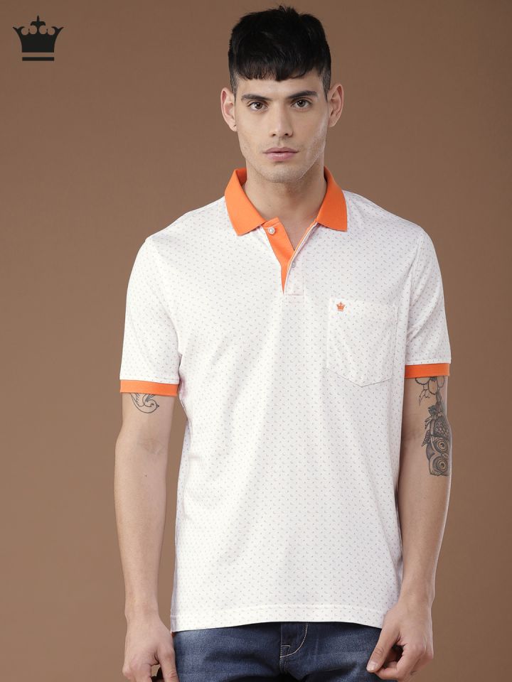 Buy LOUIS PHILIPPE Orange Solid Polyester Regular Mens T-Shirt
