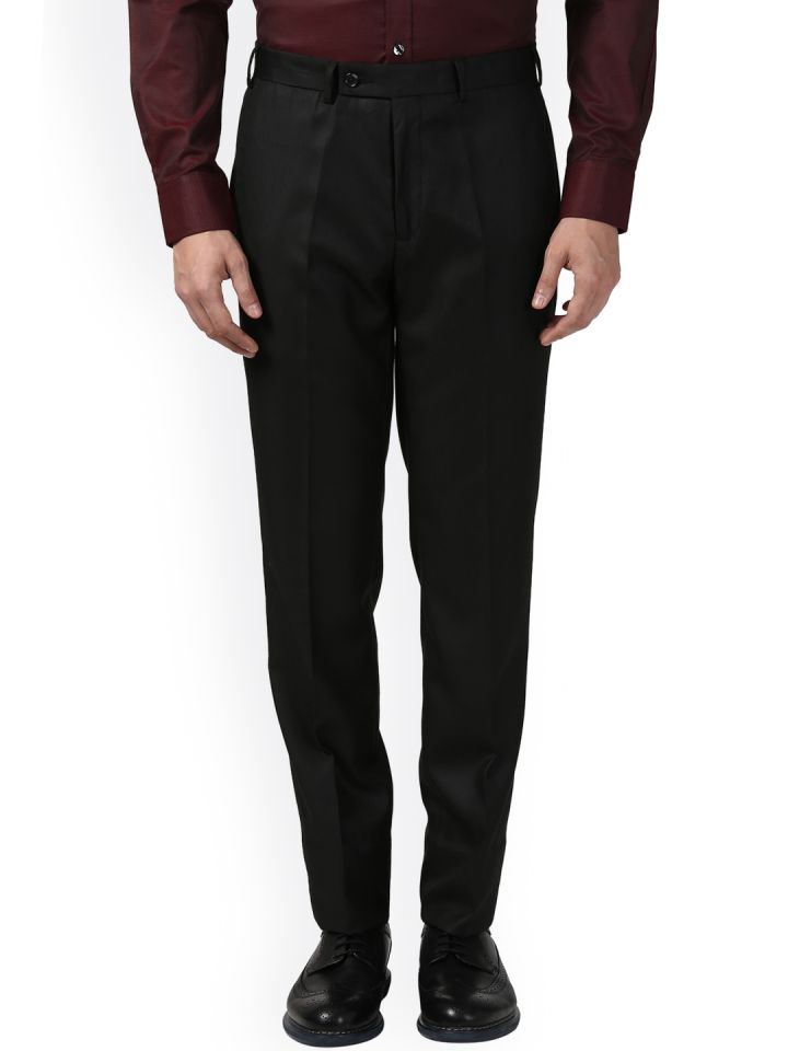 Buy Next Look Men Black Regular Fit Solid Formal Trousers  Trousers for  Men 2502559  Myntra