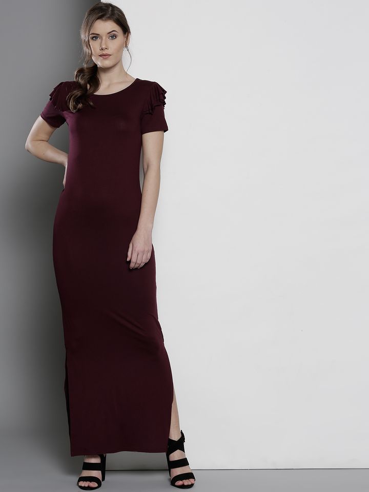 dorothy perkins burgundy dress