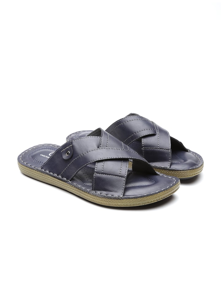 Buy Carlton London Men Navy Blue Comfort Sandals