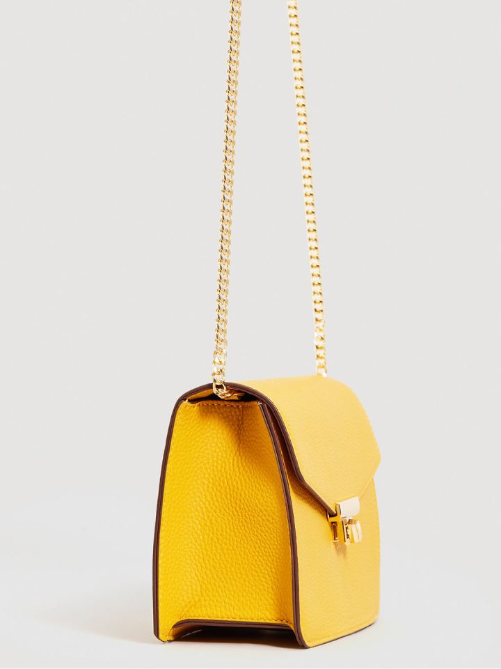 MANGO Mustard Yellow Solid Sling Bag