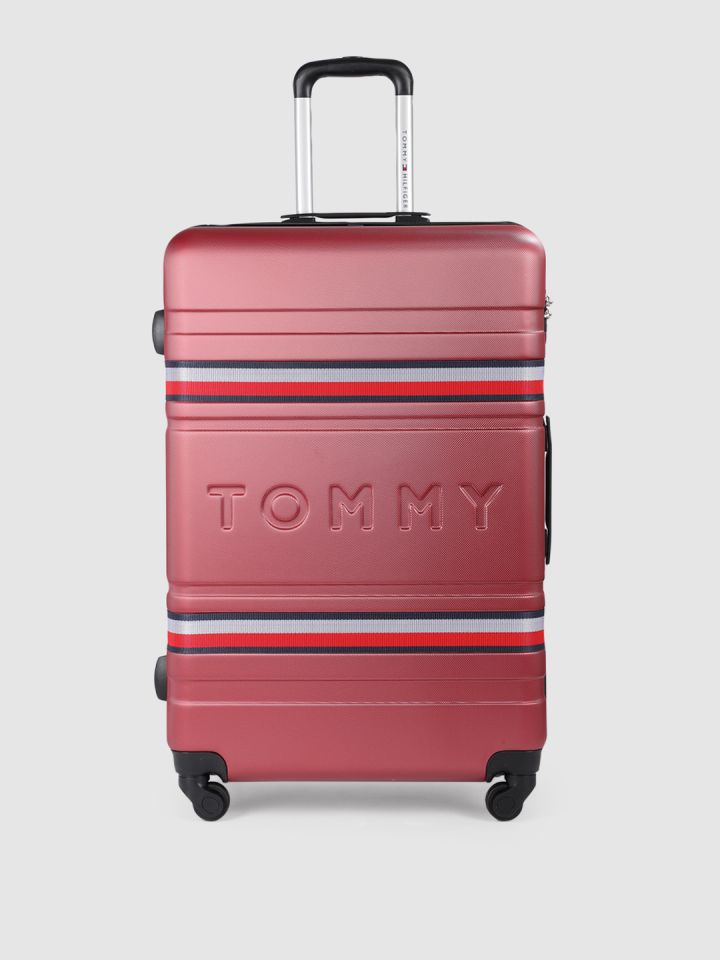 Buy Tommy Hilfiger Textured Striped Hard Sided Large Trolley