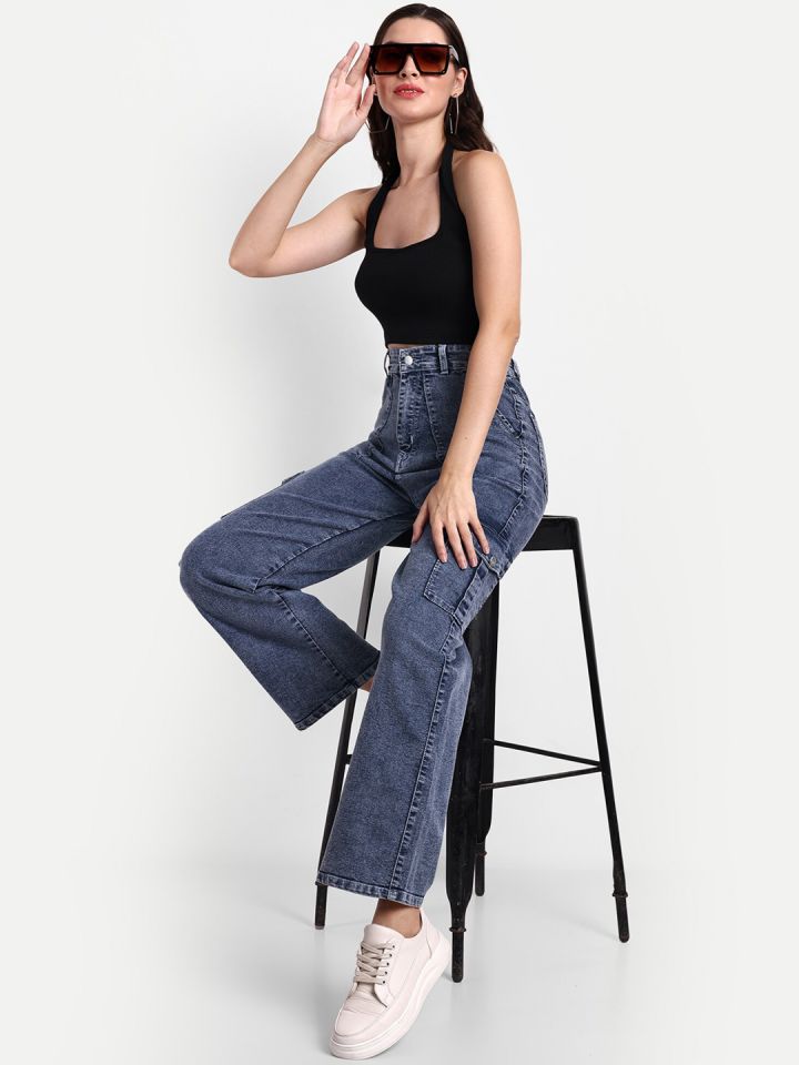Buy Next One Women Smart Wide Leg High Rise Stretchable Jeans