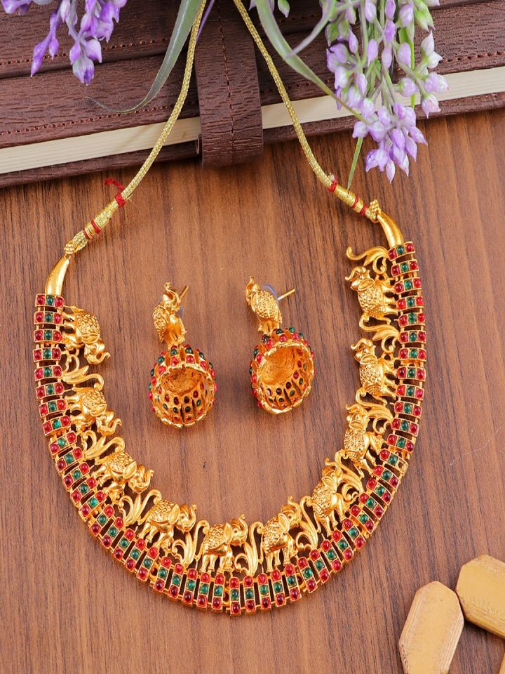 Buy UNIVERSITY TRENDZ Gold Plated Elephant Jewellery Set