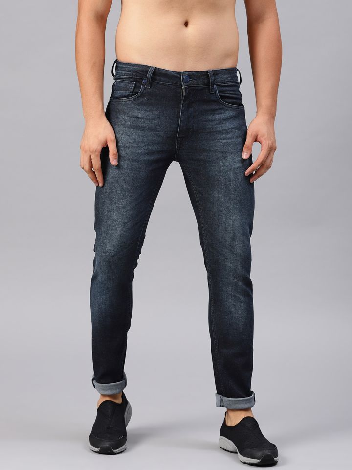 Buy HRX By Hrithik Roshan Men Blue Tapered Fit Mid Rise Clean Look