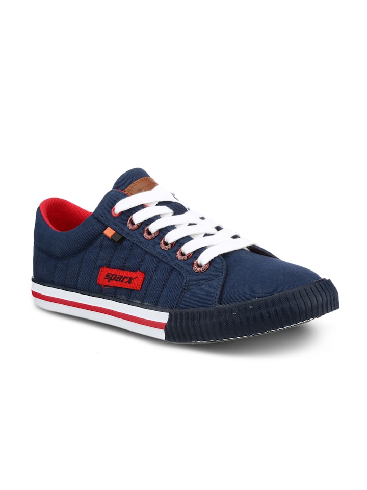 Sparx Men Navy Blue \u0026 White Sneakers 