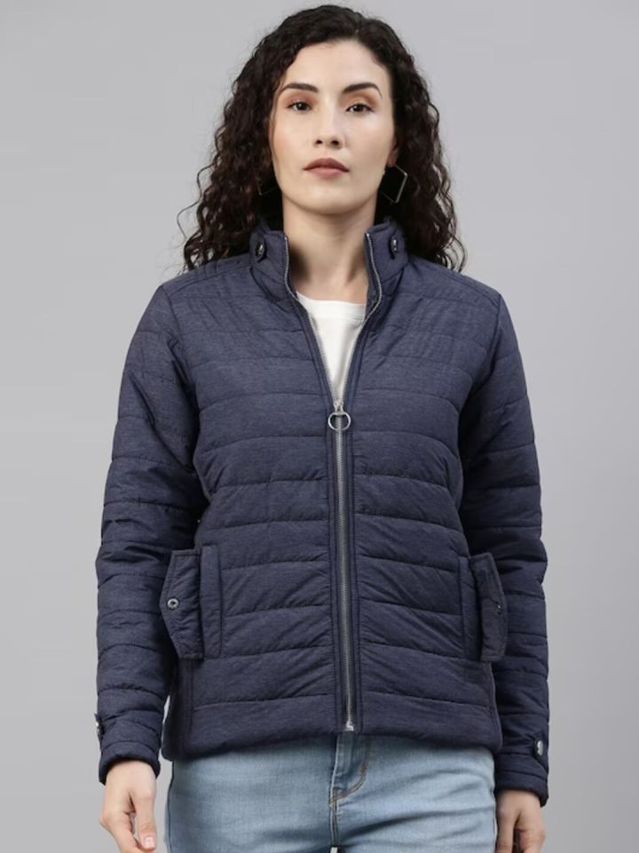 Campus Sutra Mock Collar Windcheater Puffer Jacket