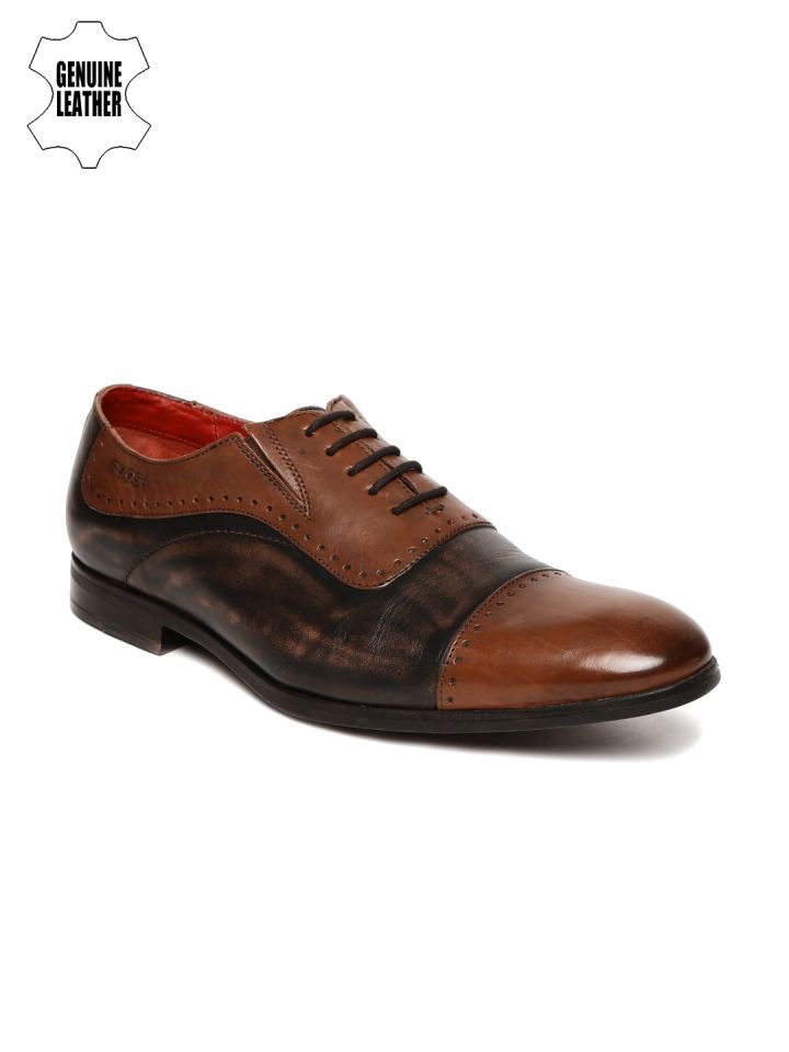 Buy Ruosh Men Tan Brown Genuine Leather Formal Shoes Formal