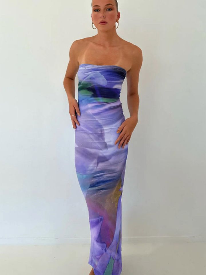 Blue Maxi Dress - Floral Print Maxi Dress - Tie-Strap Maxi Dress - Lulus