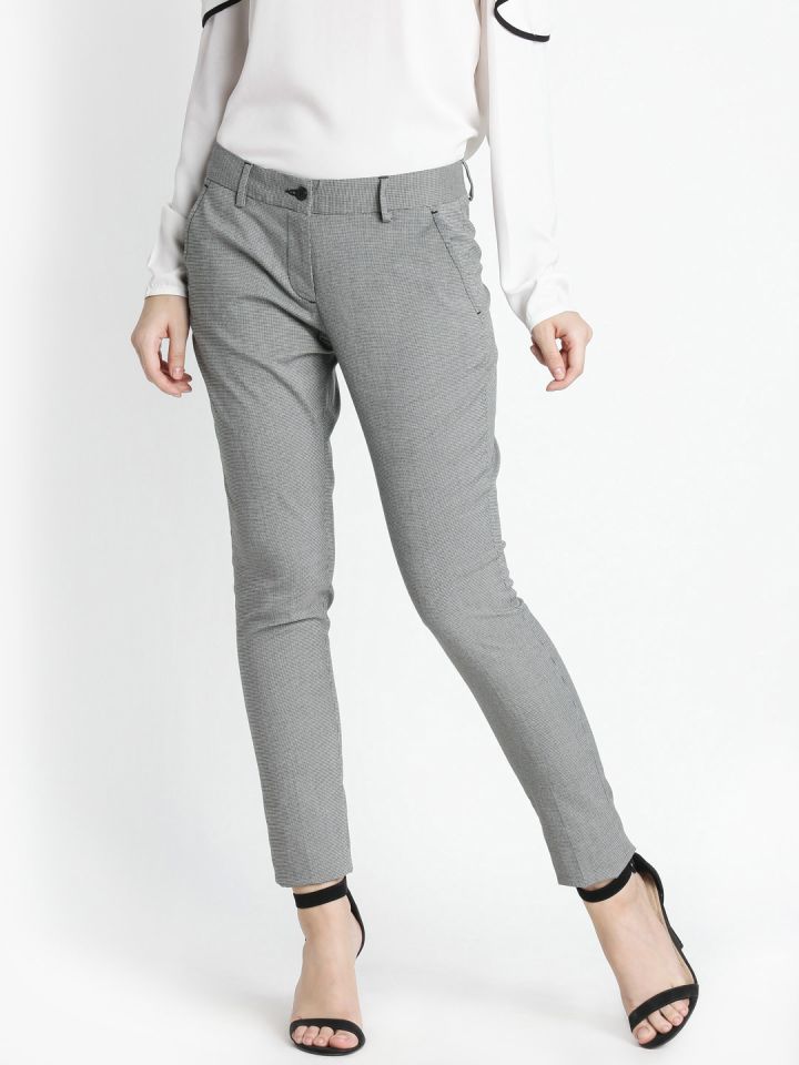 Annabelle Women Formal Slim Fit Printeded Grey Trousers  Selling Fast at  Pantaloonscom