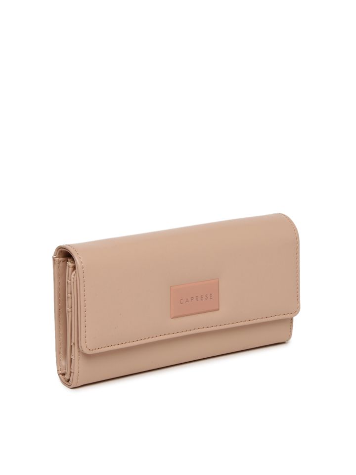Caprese Women Pink Solid Three Fold Wallet