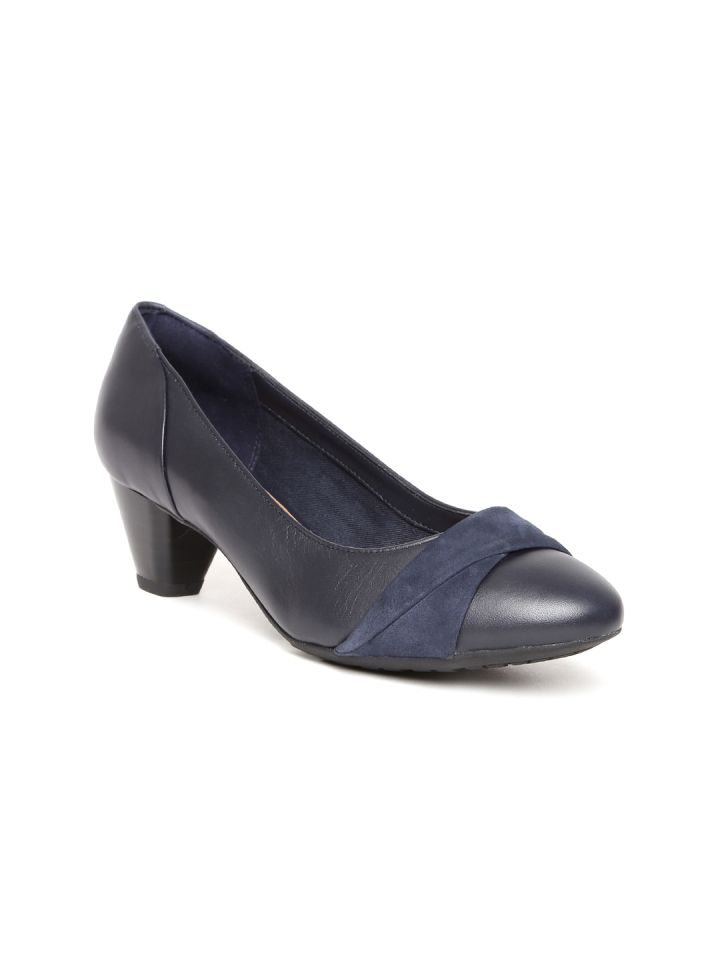 clarks navy blue heels