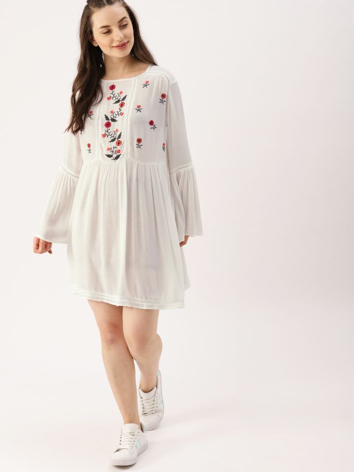 long white embroidered dress