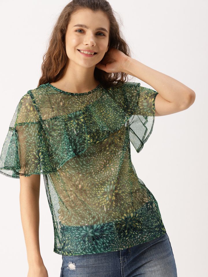 sheer top myntra