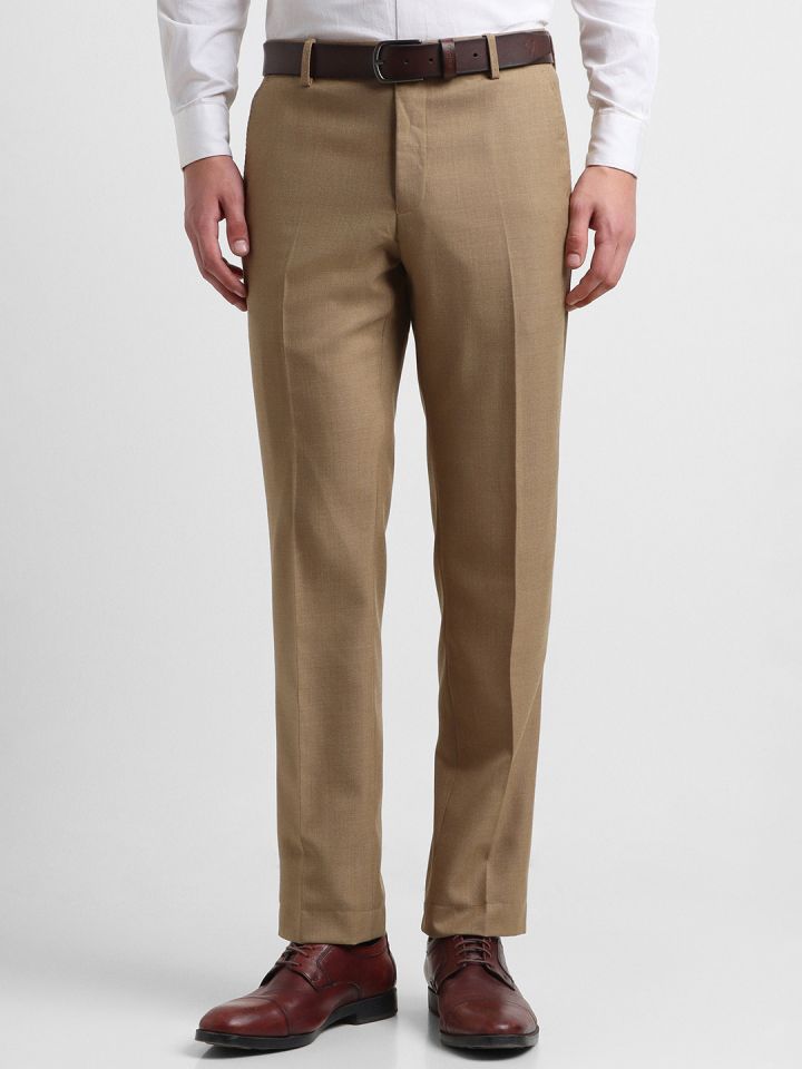 Buy Allen Solly Men Slim Fit Mid Rise Formal Trousers Trousers