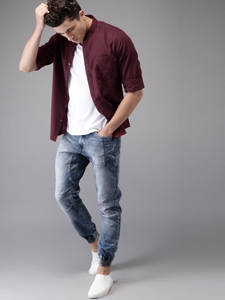 Maroon mens store shirts