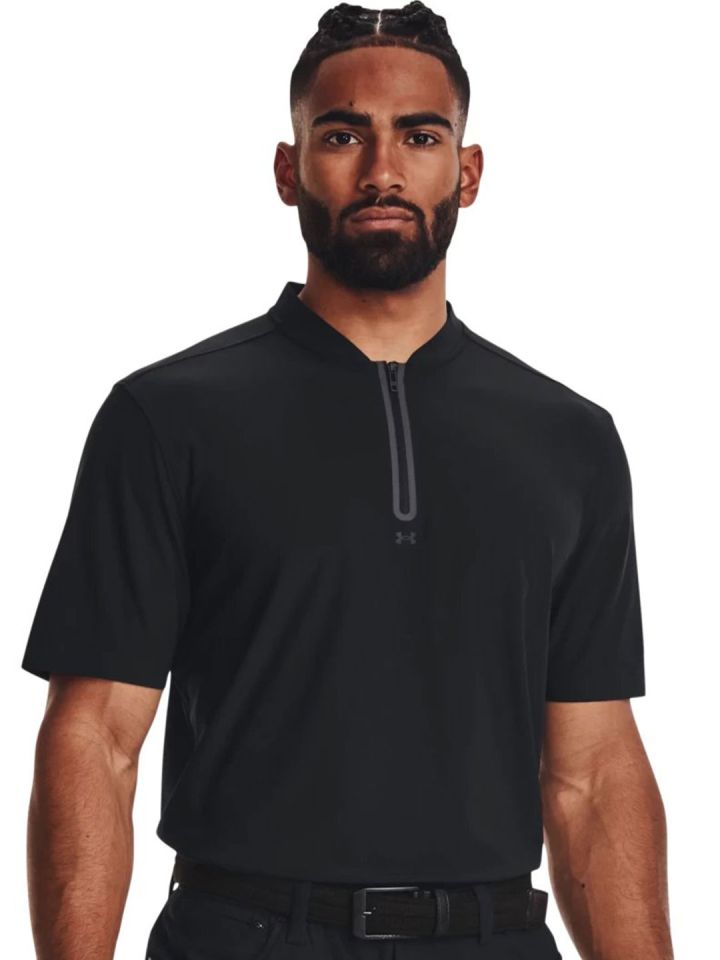 UNDER ARMOUR Slim Fit Vanish Zip Polo Collar T Shirt