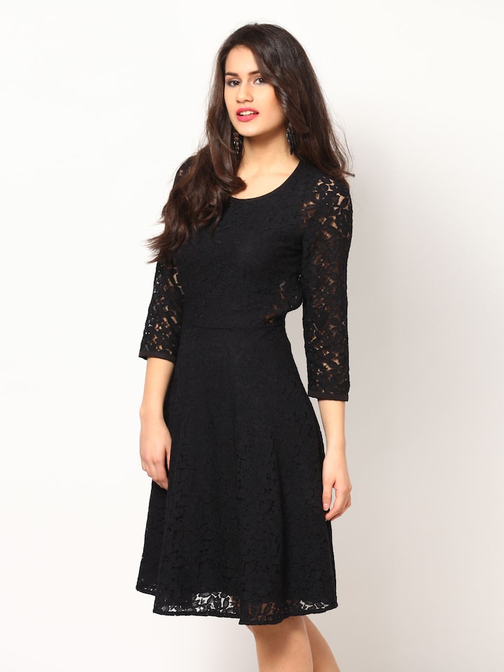 Black Lace Bodycon Dress, Black Lace Cocktail Dress Lily Boutique